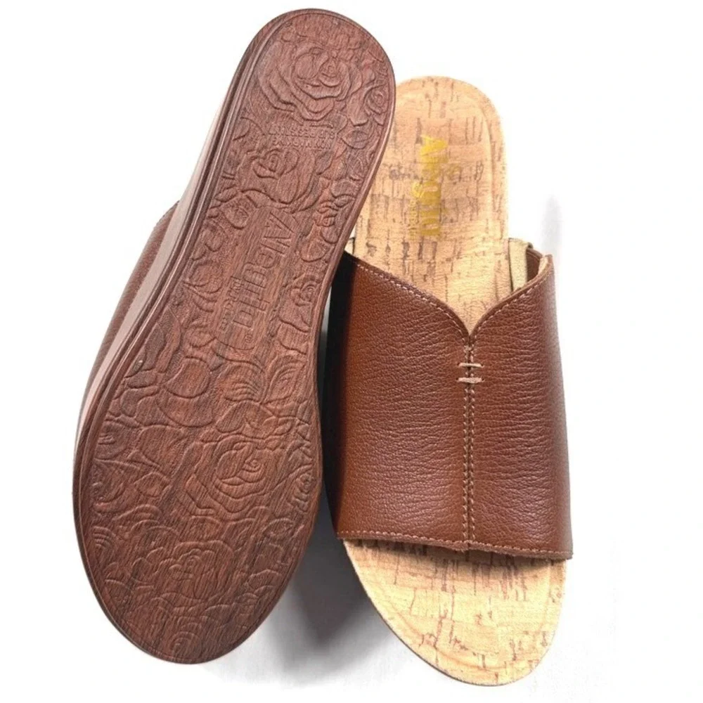 Alegria Triniti Comfort Platform Wedge Sandal In Brown Sz 38 US 7.5 NWOT‎